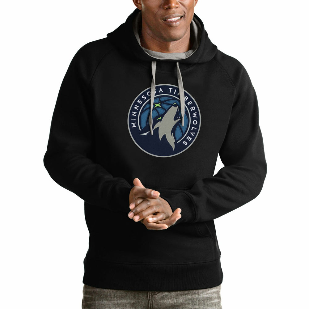 Minnesota Timberwolves Antigua Team Logo Victory Pullover Hoodie Black