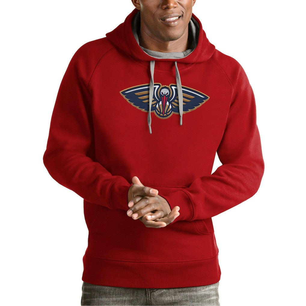New Orleans Pelicans Antigua Team Logo Victory Pullover Hoodie Red