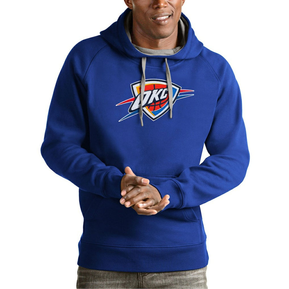 Oklahoma City Thunder Antigua Team Logo Victory Pullover Hoodie Royal