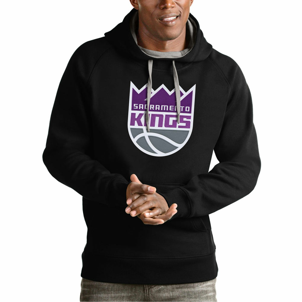Sacramento Kings Antigua Team Logo Victory Pullover Hoodie Black