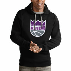 Sacramento Kings Antigua Team Logo Victory Pullover Hoodie Black