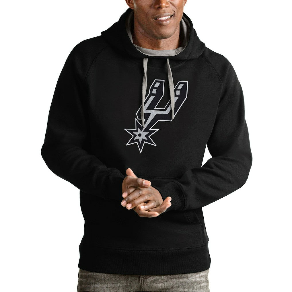 San Antonio Spurs Antigua Team Logo Victory Pullover Hoodie Black