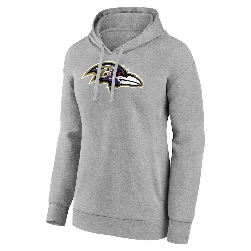 Baltimore Ravens Women's Primary Logo Pullover Hoodie Gray