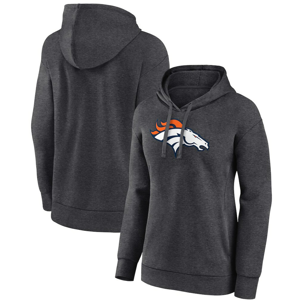 Denver Broncos Women's Primary Logo Pullover Hoodie Charcoal
