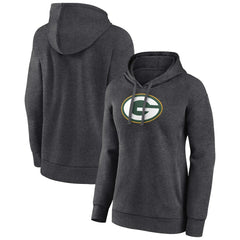 Green Bay Packers Women's Primary Logo Pullover Hoodie Charcoal