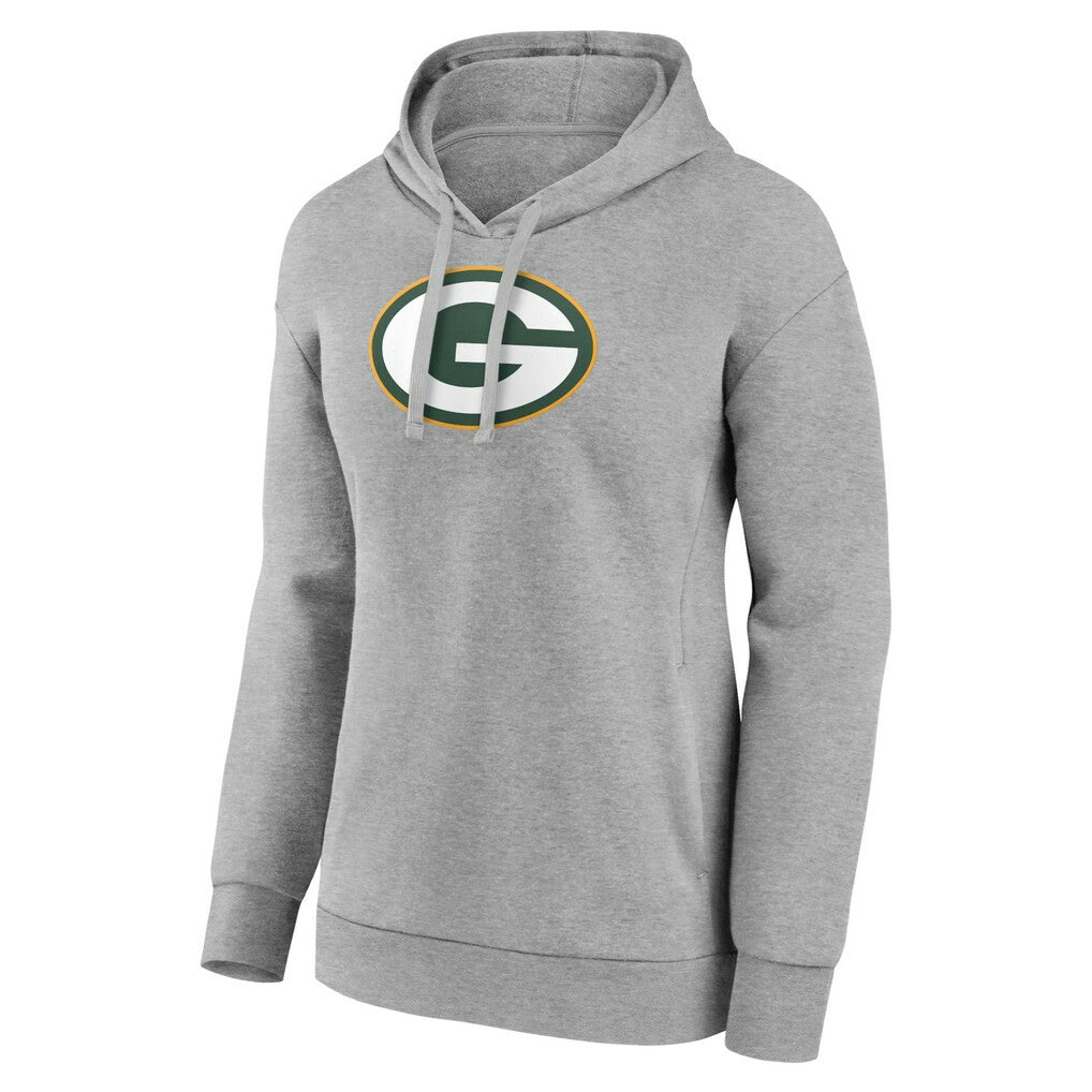 Green Bay Packers Women's Primary Logo Pullover Hoodie Gray
