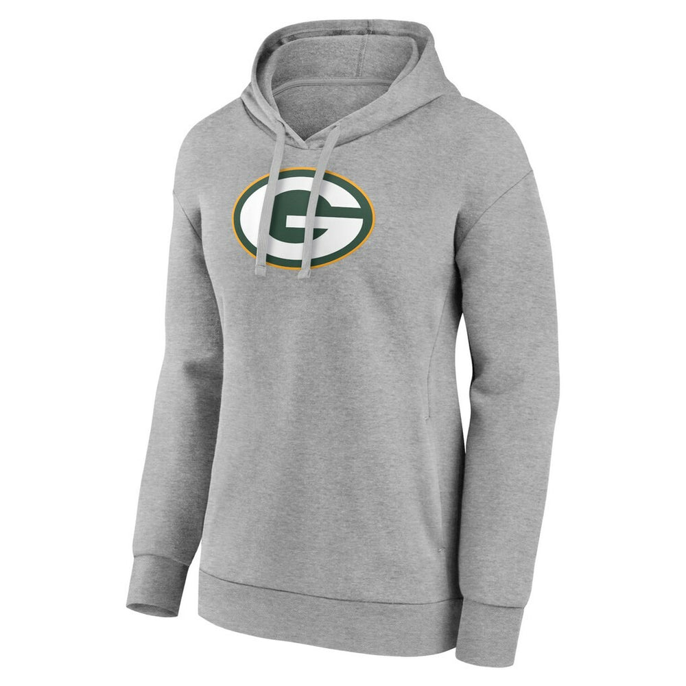 Green Bay Packers Women's Primary Logo Pullover Hoodie Gray