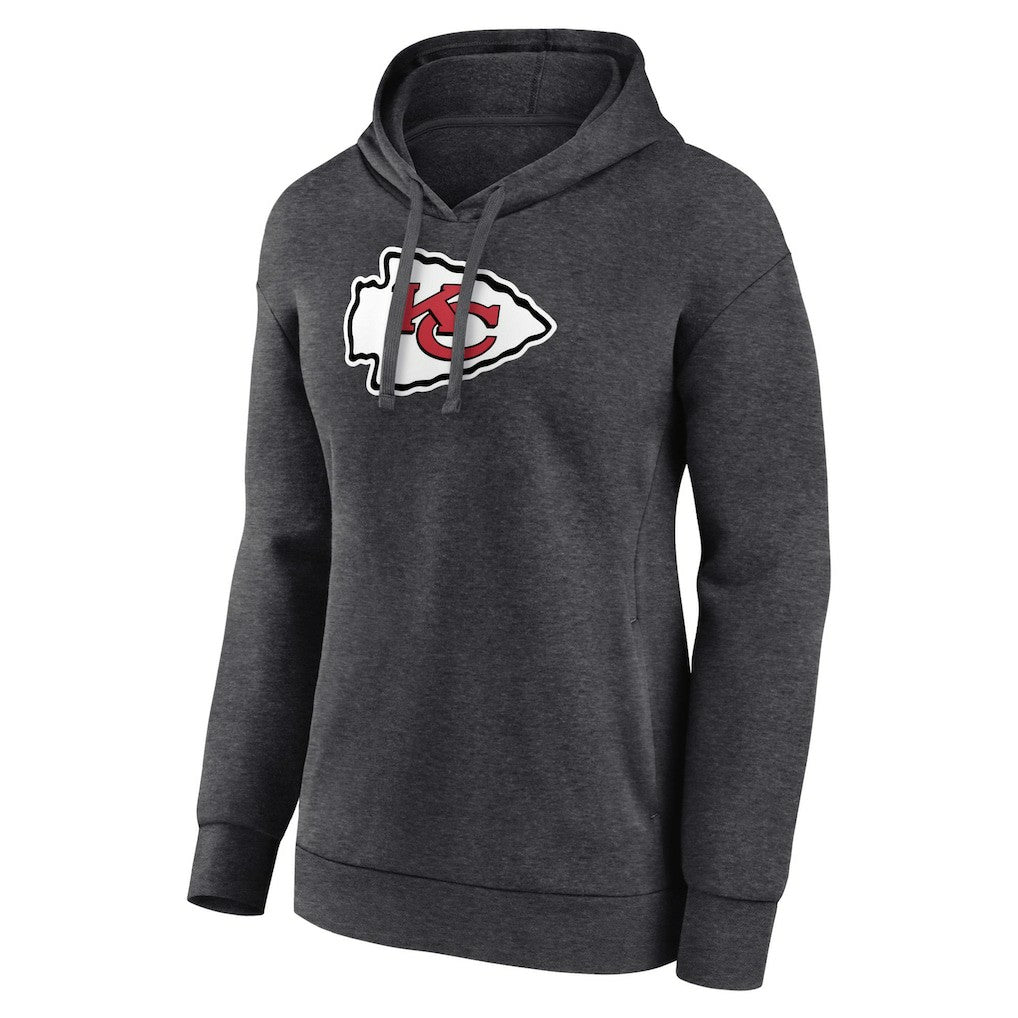 Kansas City Chiefs Women's Primary Logo Pullover Hoodie Charcoal