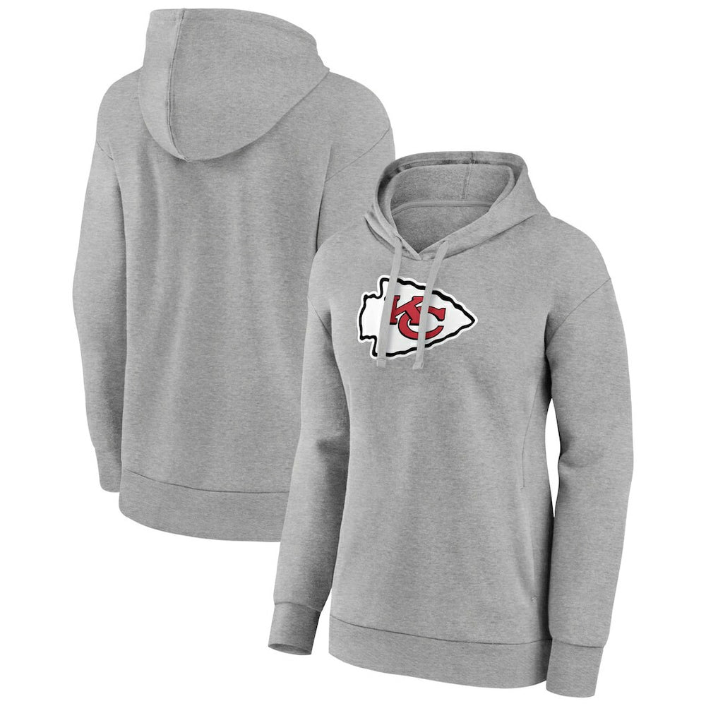 Kansas City Chiefs Women's Primary Logo Pullover Hoodie Gray