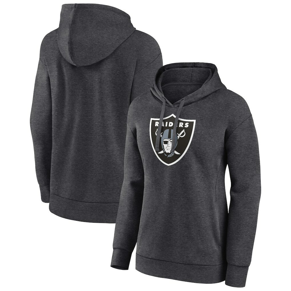 Las Vegas Raiders Women's Primary Logo Pullover Hoodie Charcoal