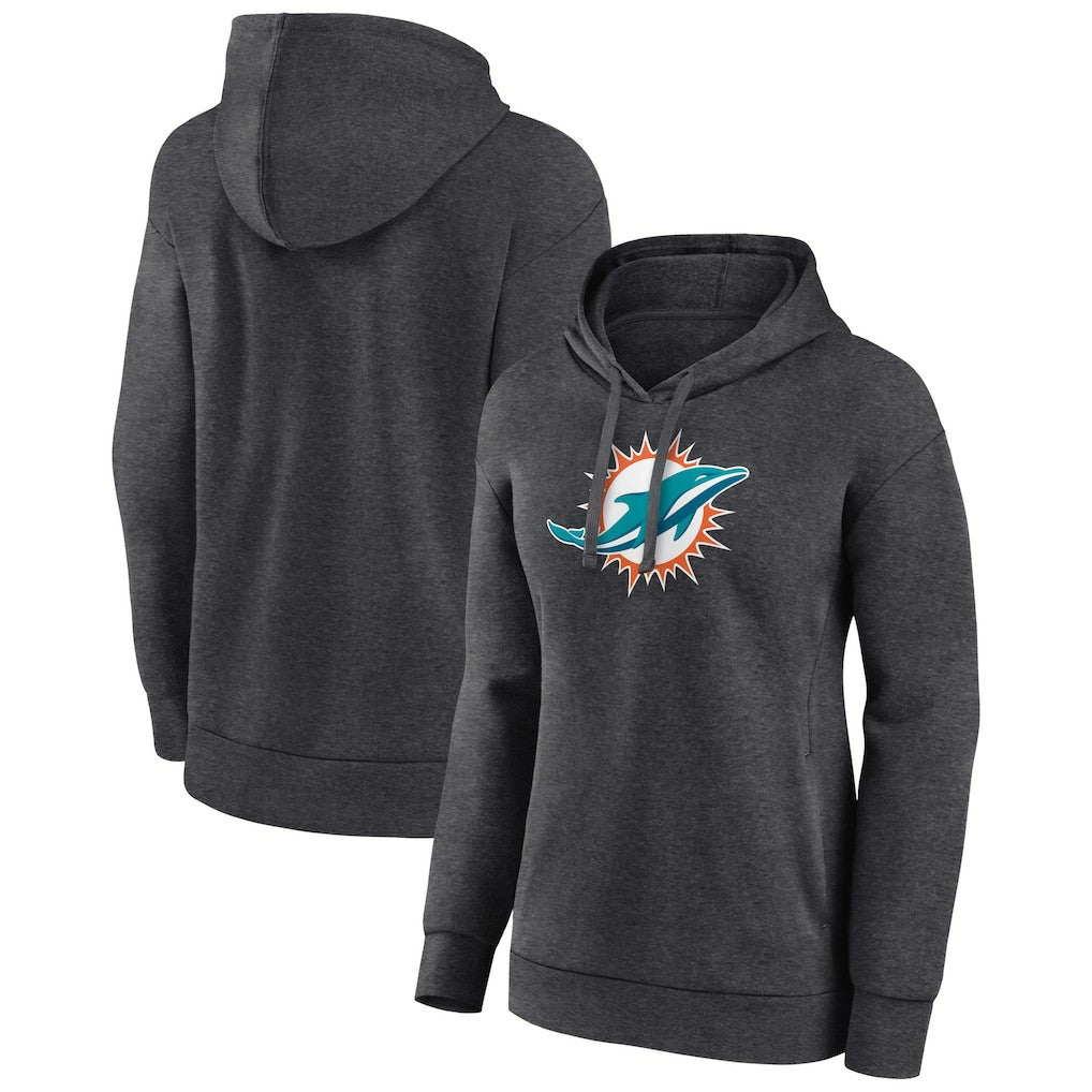 Miami Dolphins Women's Primary Logo Pullover Hoodie Charcoal