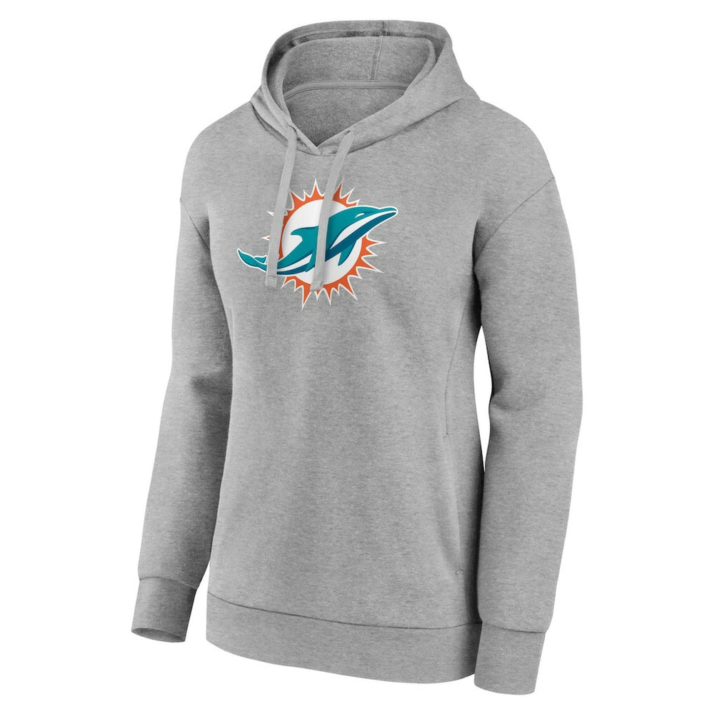 Miami Dolphins Women's Primary Logo Pullover Hoodie Gray