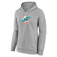 Miami Dolphins Women's Primary Logo Pullover Hoodie Gray