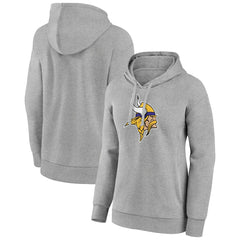 Minnesota Vikings Women's Primary Logo Pullover Hoodie Gray