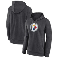 Pittsburgh Steelers Women's Primary Logo Pullover Hoodie Charcoal