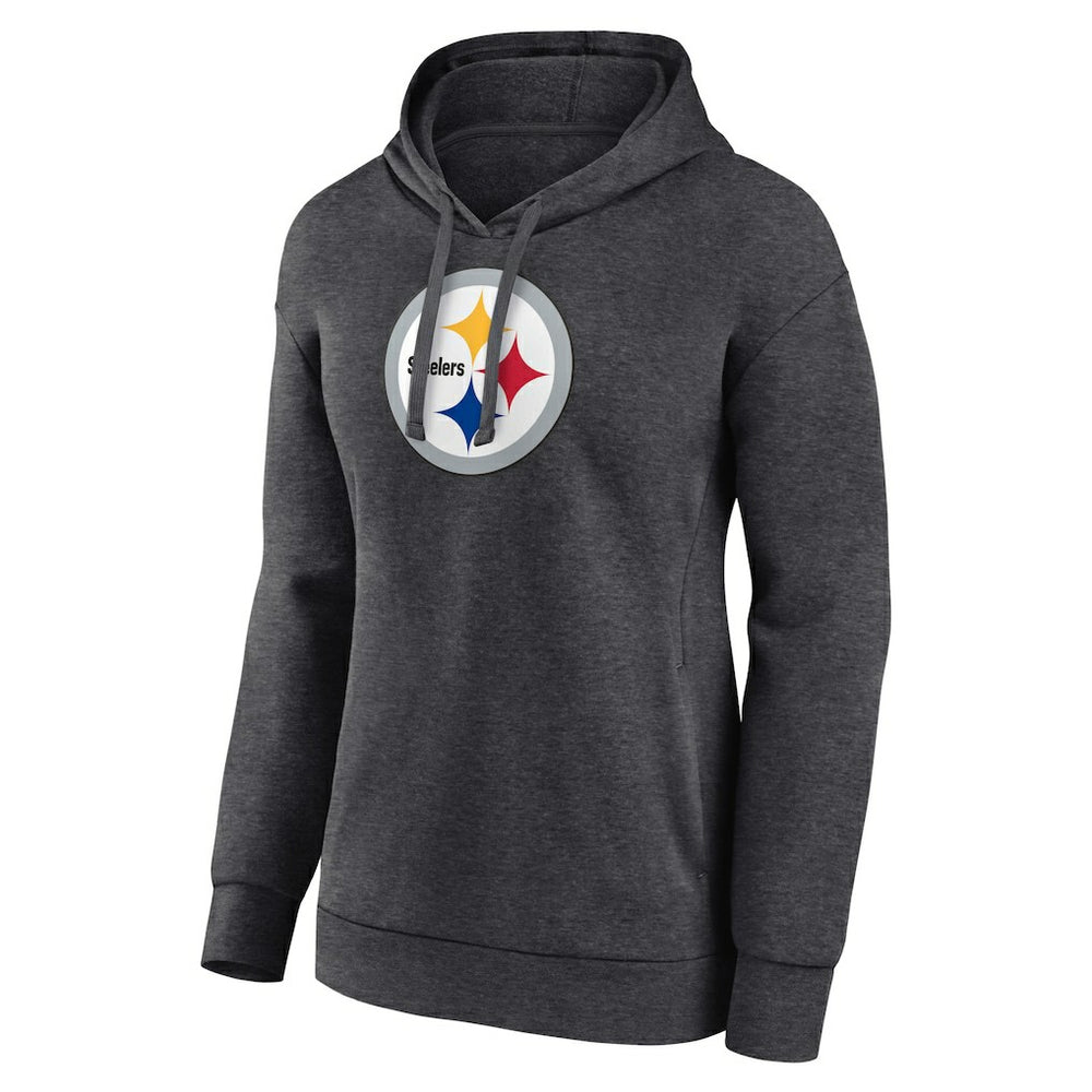 Pittsburgh Steelers Women's Primary Logo Pullover Hoodie Charcoal