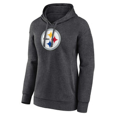 Pittsburgh Steelers Women's Primary Logo Pullover Hoodie Charcoal