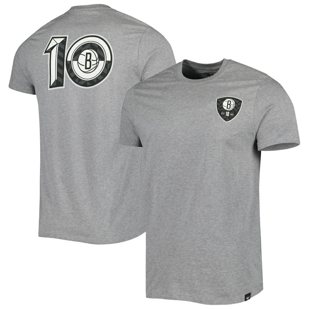Brooklyn Nets '47 10th Anniversary Backer T-Shirt Heather Gray