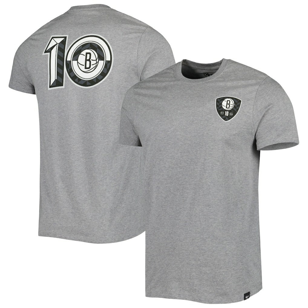 Brooklyn Nets '47 10th Anniversary Backer T-Shirt Heather Gray