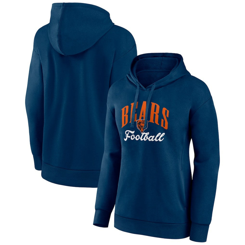 Chicago Bears Women's Victory Script Pullover Hoodie Navy