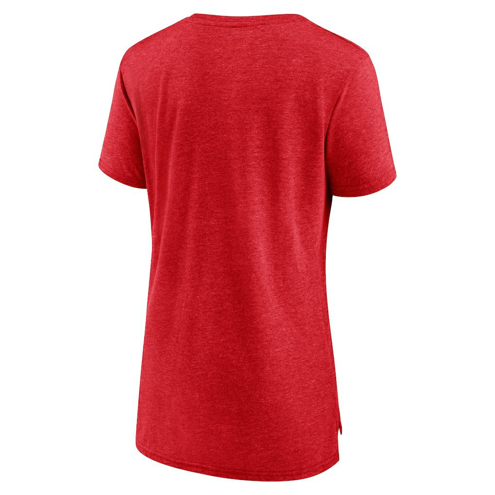 Kansas City Chiefs Women's Throwback Team Logo Tri-Blend T-Shirt Heather Red