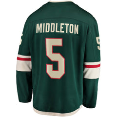 NHL Jake Middleton Minnesota Wild Fanatics Home Breakaway Player Jersey - Green