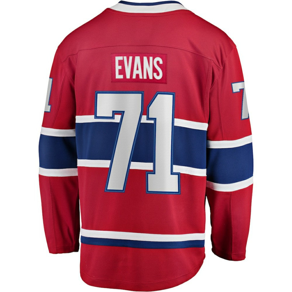 NHL Jake Evans Montreal Canadiens Fanatics Home Breakaway Player Jersey - Red