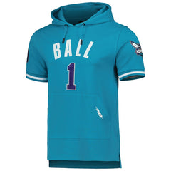 LaMelo Ball Charlotte Hornets Pro Standard Name & Number Short Sleeve Pullover Hoodie Teal