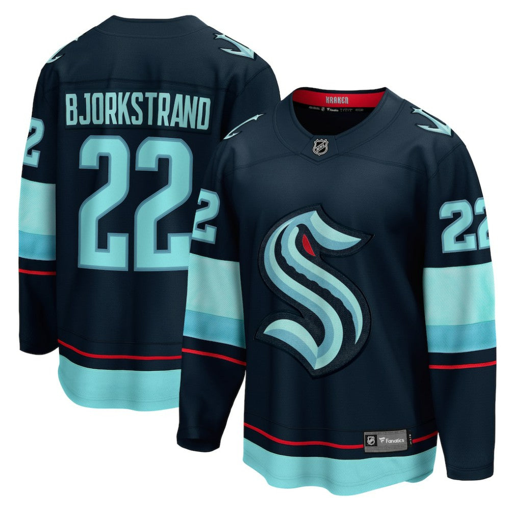 NHL Oliver Bjorkstrand Seattle Kraken Fanatics Home Breakaway Player Jersey - Deep Sea Blue