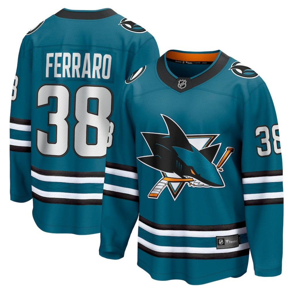 NHL Mario Ferraro San Jose Sharks Fanatics Home Breakaway Player Jersey - Teal
