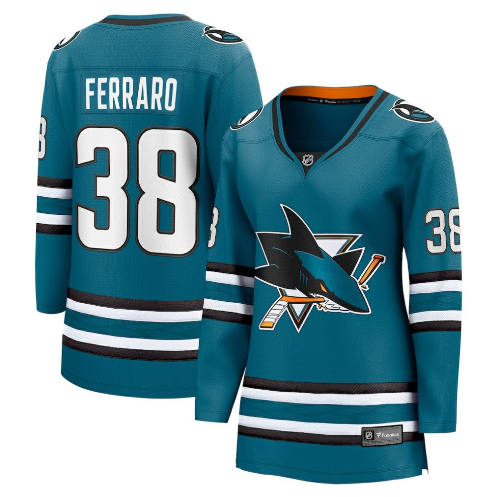 NHL Mario Ferraro San Jose Sharks Fanatics Women's Home Breakaway Player Jersey - Teal