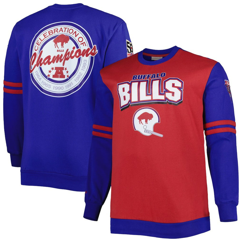 Buffalo Bills Big & Tall Celebration of Champions Pullover Sweatshirt Red/Royal
