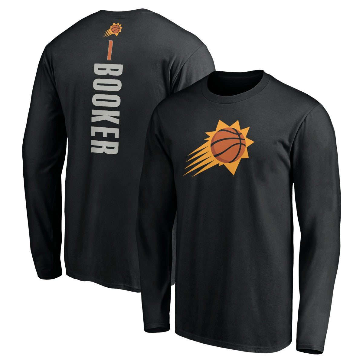 Devin Booker Phoenix Suns Playmaker Name & Number Long Sleeve T-Shirt Black