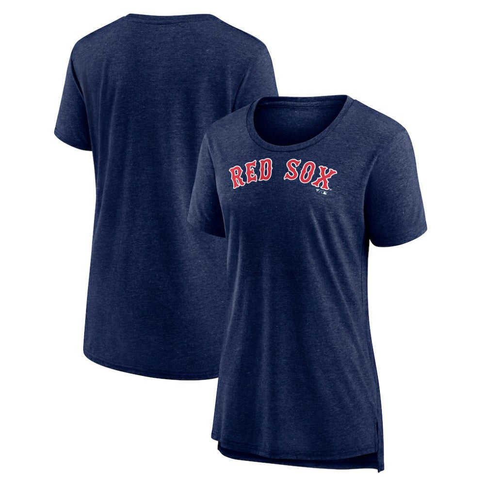 Boston Red Sox Women's Official Wordmark Tri-Blend T-Shirt - Heather Navy T-shirts