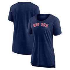 Boston Red Sox Women's Official Wordmark Tri-Blend T-Shirt - Heather Navy T-shirts