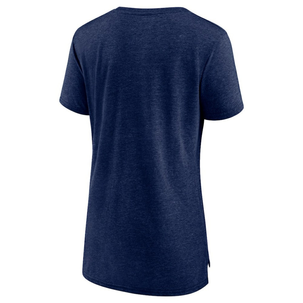 Minnesota Twins Women's Official Wordmark Tri-Blend T-Shirt - Heather Navy T-shirts
