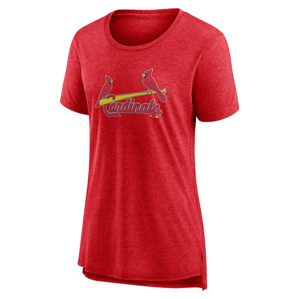 St. Louis Cardinals Women's Official Wordmark Tri-Blend T-Shirt - Heather Red T-shirts
