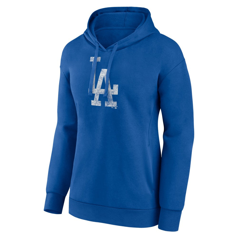 Los Angeles Dodgers Women's Distressed Team Pullover Hoodie - Royal Hoodies