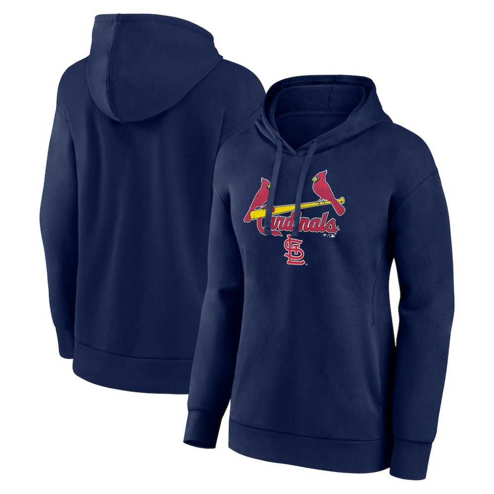 St. Louis Cardinals Women's Team Lockup Pullover Hoodie - Navy Hoodies