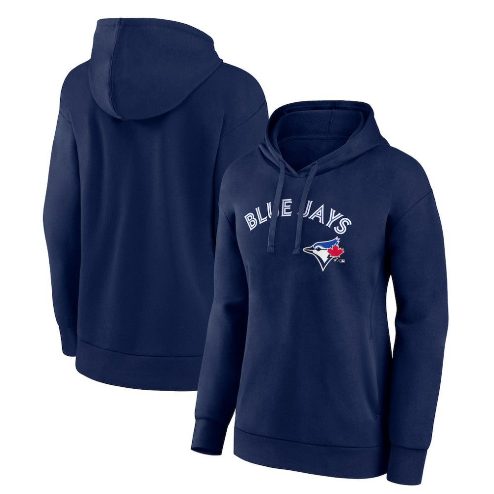 Toronto Blue Jays Women's Team Lockup Pullover Hoodie - Navy Hoodies
