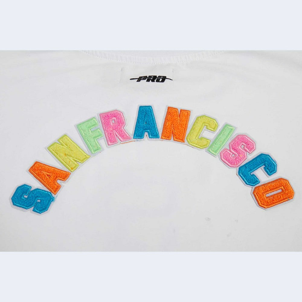 San Francisco Giants Pro Standard Women's Washed Neon Cropped Boxy T-Shirt - White T-shirts