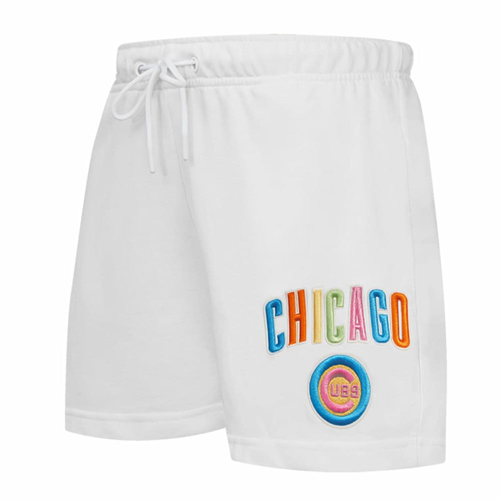 Chicago Cubs Pro Standard Women's Washed Neon Shorts - White Shorts