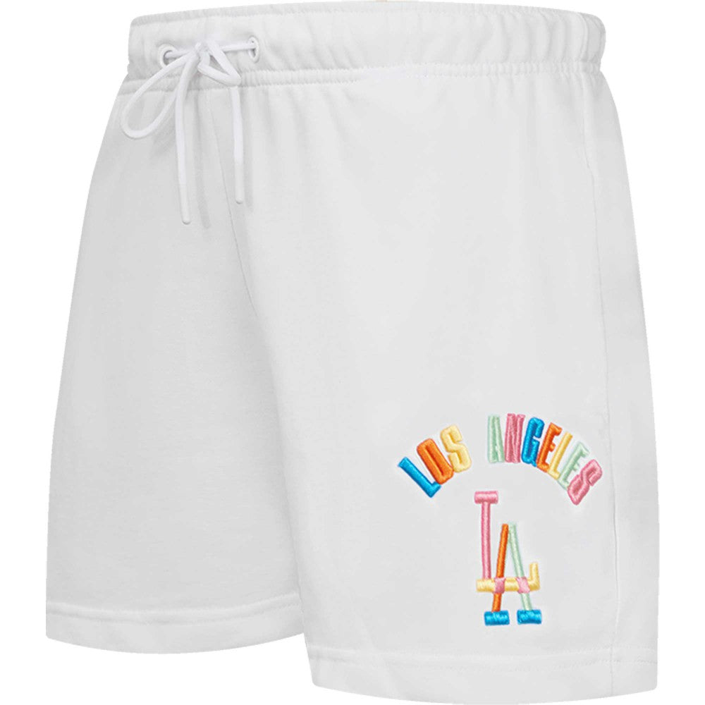 Los Angeles Dodgers Pro Standard Women's Washed Neon Shorts - White Shorts