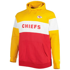 Kansas City Chiefs New Era Big & Tall Current Colorblock Raglan Fleece Pullover Hoodie Red/Gold