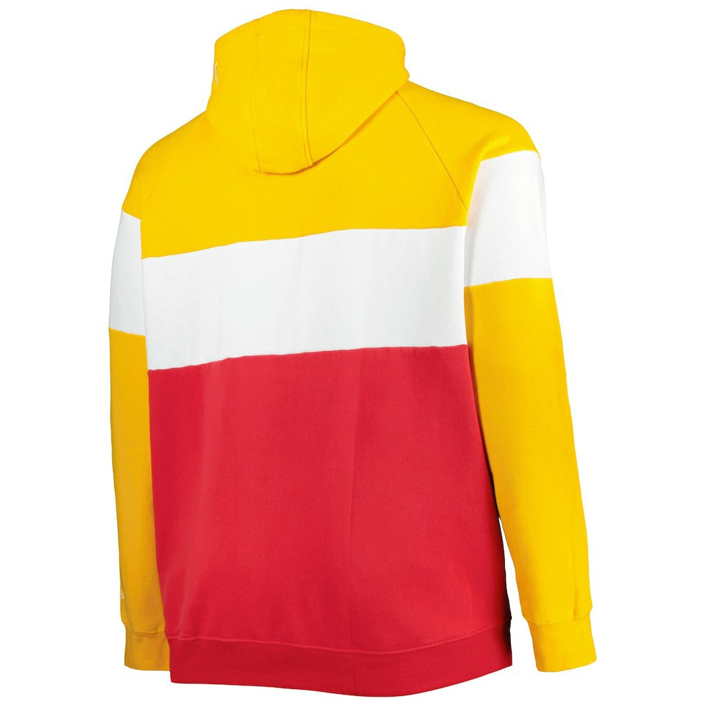 Kansas City Chiefs New Era Big & Tall Current Colorblock Raglan Fleece Pullover Hoodie Red/Gold