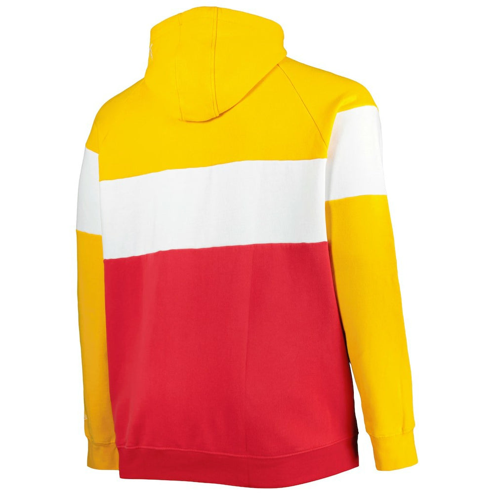 Kansas City Chiefs New Era Big & Tall Current Colorblock Raglan Fleece Pullover Hoodie Red/Gold