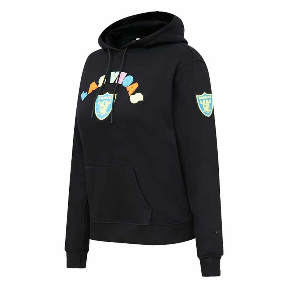 Las Vegas Raiders Pro Standard Women's Neon Fleece Pullover Hoodie Black