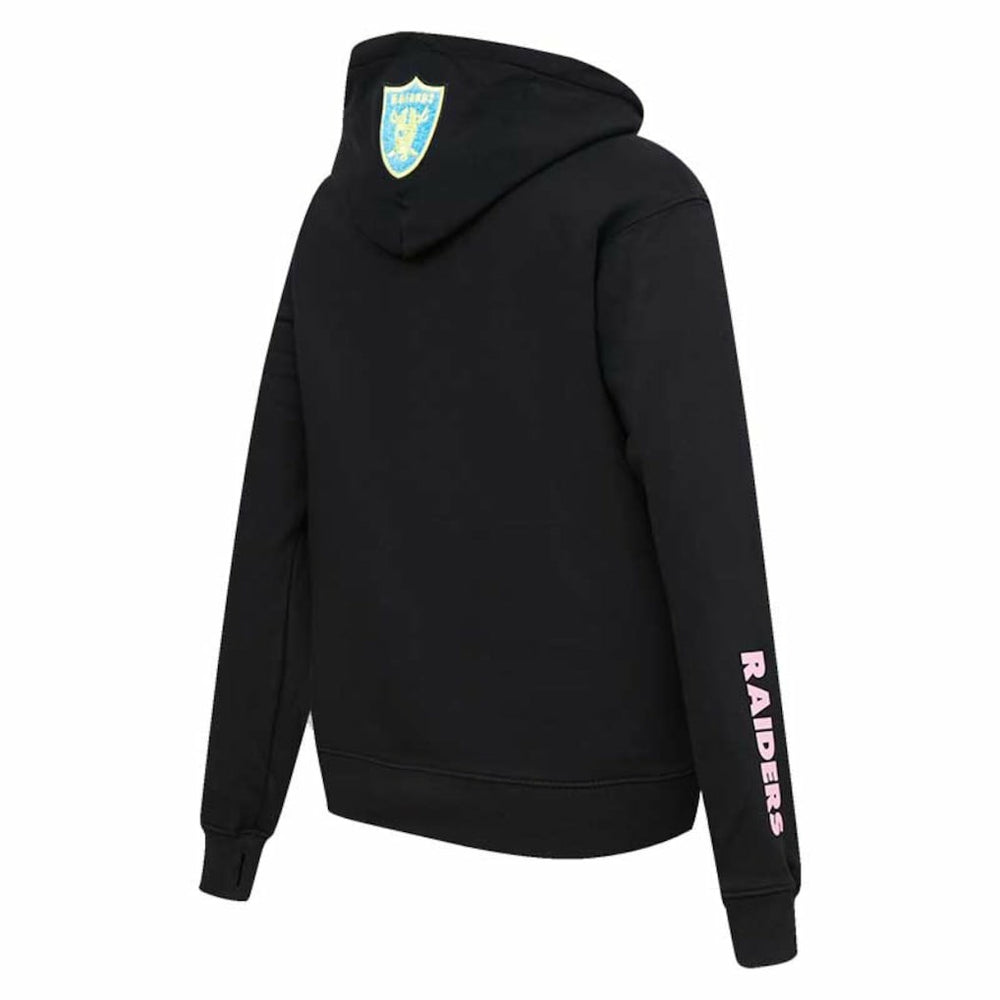 Las Vegas Raiders Pro Standard Women's Neon Fleece Pullover Hoodie Black
