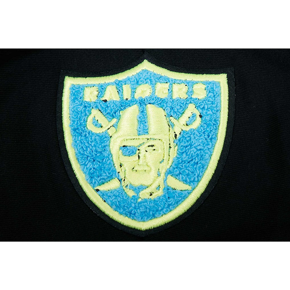 Las Vegas Raiders Pro Standard Women's Neon Fleece Pullover Hoodie Black