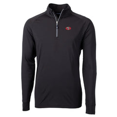 San Francisco 49ers Cutter & Buck Adapt Eco Knit Stretch Recycled Big & Tall Quarter-Zip Throwback Pullover Top Black